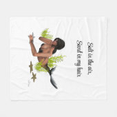 Brünette Meerjungfrau mit Starfish Fleecefelette Fleecedecke (Vorderseite (Horizontal))