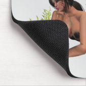 Brünette Meerjungfrau mit Starfish Mousepad (Ecke)