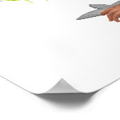 Brünette Meerjungfrau mit Starfish Poster (Ecke)