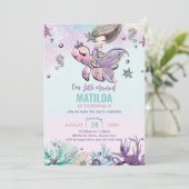 Brünette Meerjungfrau unter der Geburtstagspartei Einladung (Stehend Vorderseite)