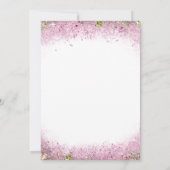 Brünette Mermaid Baby Dusche in Rosa und Gold Einladung (Rückseite)