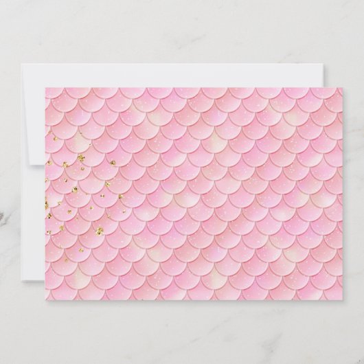 Brünette Mermaid Geburtstagspartei Einladung (Rückseite)