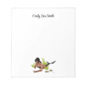 Brünette Mermaid mit Starfish Notepad Notizblock (Vorderseite)