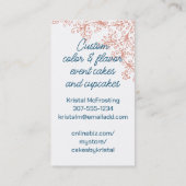 Brünette Misch-Backbäckerin Koch Visitenkarte (Rückseite)