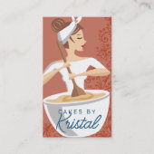 Brünette Misch-Backbäckerin Koch Visitenkarte (Vorderseite)