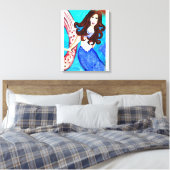 brünette, mit Meerjungfrau umhüllte Leinwand (Insitu (Schlafzimmer))