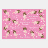 Brünette Papierblätter für Ballerina Geschenkpapier Set (Vorderseite 2)