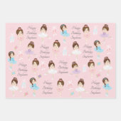 Brünette Papierblätter für Ballerina Geschenkpapier Set (Vorderseite 2)