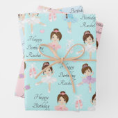 Brünette Papierblätter für Ballerina Geschenkpapier Set (Beispiel)