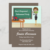 Brünette Party Einladung für die Altersversorgung (Vorne/Hinten)