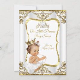 Brünette Pearl Princess Baby Dusche Einladung