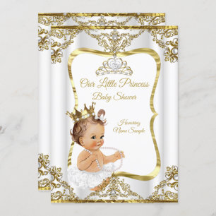 Brünette Pearl Princess Baby Dusche Einladung