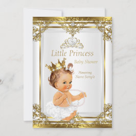 Brünette Pearl Princess Baby Dusche Einladung