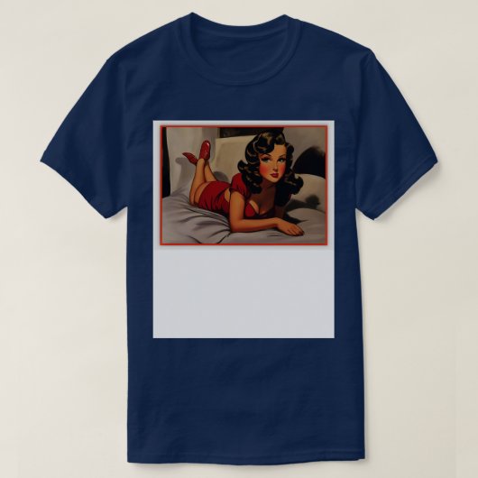 Brünette Pinup Girl T-Shirt (Design vorne)