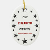 Brünette Pom Gruppe rot und schwarz Keramikornament (Hinten)