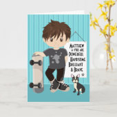 Brünette Power & Brave Boy Card Karte (Gelbe Blume)