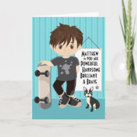 Brünette Power & Brave Boy Card