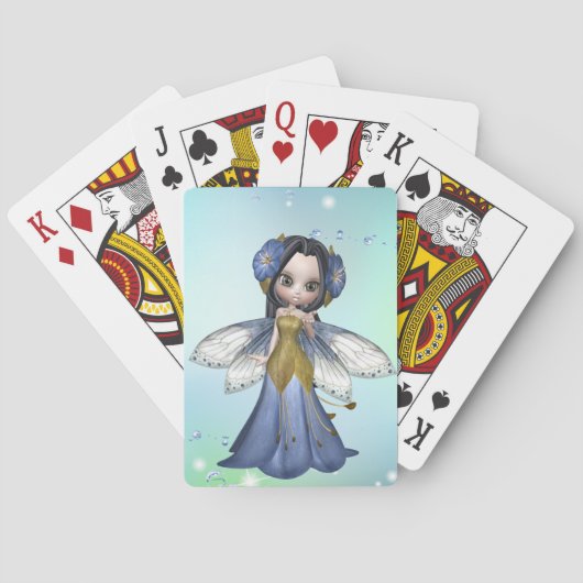 Brünette Princess Butterfly Playing Cards Spielkarten (Rückseite)
