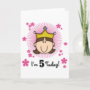 Brünette Prinzessin 5. Geburtstagsgeschenke und Ge Karte