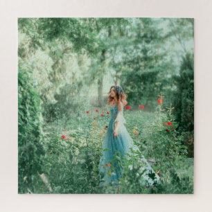 Brünette Prinzessin: Fairy Forest Watercolor Puzzle