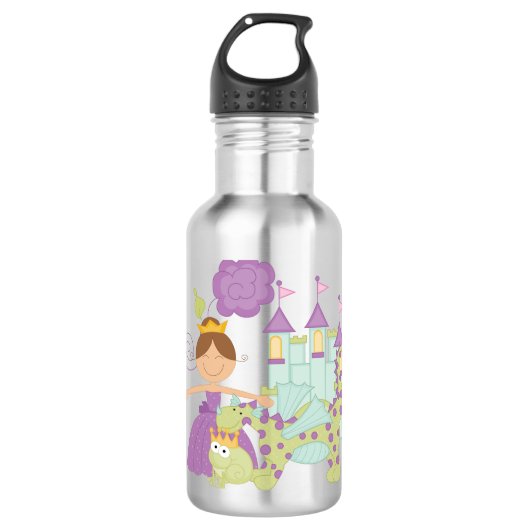 Brünette Prinzessin Trinkflasche (Vorderseite)