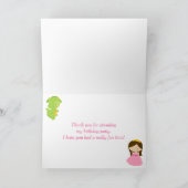 Brünette Prinzessin und Drache Vielen Dank Dankeskarte (Innenseite)