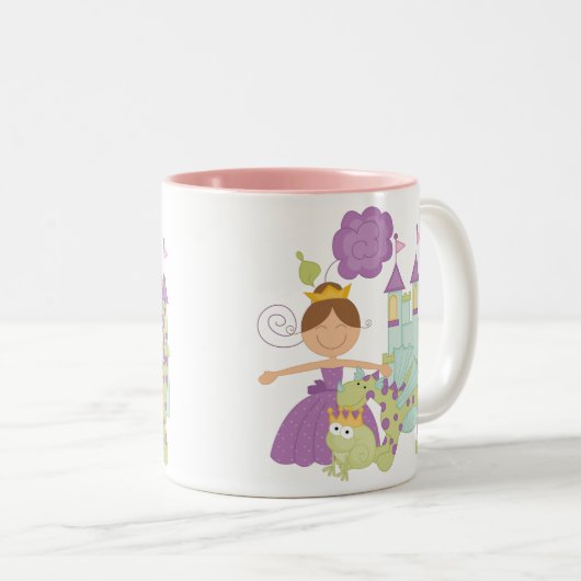 Brünette Prinzessin Zweifarbige Tasse (VorderseiteRechts)