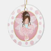 Brünette Rosa Fairy Keramik Ornament (Links)
