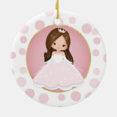 Brünette Rosa Prinzessin Keramik Ornament (Hinten)