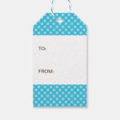 Brünette schwangere Frau in rosa Kleid Geschenkanhänger (Rückseite)