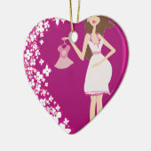 brünette Schwangere Keramik Ornament (Links)