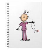 Brünette Strichmännchen-Krankenschwester Notizblock (Vorderseite)