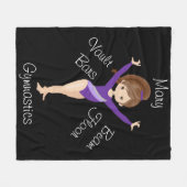 Brünette Turnastik, braune Augen, Lila Leotard F Fleecedecke (Vorderseite (Horizontal))