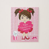 Brünette Valentinin-Girl Puzzle (Vertikal)