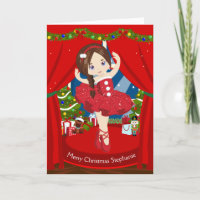Brünette Weihnachtsballerina