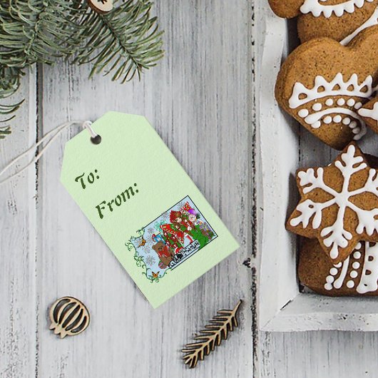 Brünette Weihnachtsmesse Geschenkanhänger