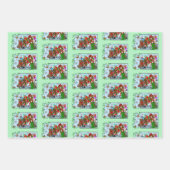 Brünette Weihnachtsmesse Geschenkpapier Set (Vorderseite)