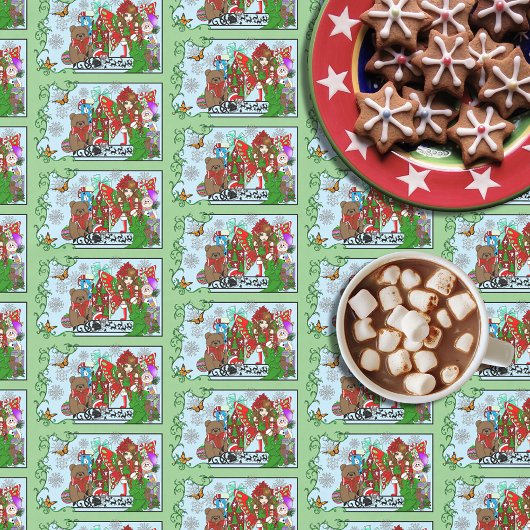 Brünette Weihnachtsmesse Tischdecke