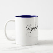 Brünette Zahl Skater personalisiert Zweifarbige Tasse (Links)