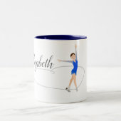 Brünette Zahl Skater personalisiert Zweifarbige Tasse (Mittel)