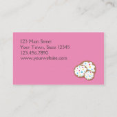 Brünetter Bäcker, Kochs-Hut, rosa Visitenkarte (Rückseite)