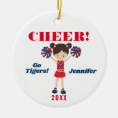 Brünetter Cheerleader Ornament Red and Blue Cheer (Vorne)