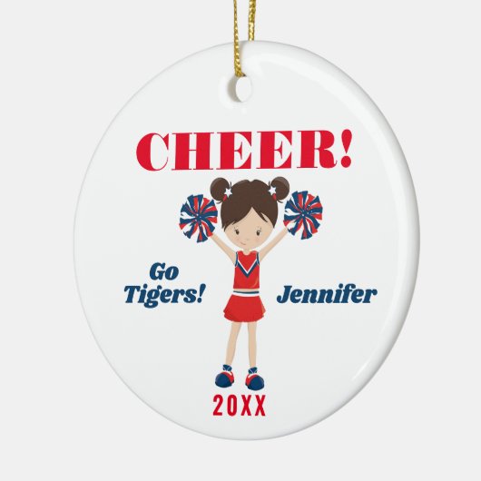Brünetter Cheerleader Ornament Red and Blue Cheer (Links)