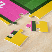 Brünetter Fußball-Girl Grüne Spielerfamilie Spiele Puzzle (Seite)