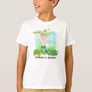 Brünetter Jungen-Safari-Geburtstag T-Shirt