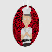 Brünetter Koch, der personalisiertes Backen kocht Ornament (Vorderseite)