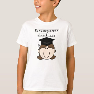 Brünetter Mädchen-Kindergarten-Absolvent T-Shirt
