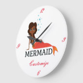 Brünetter Mermaid Thunder_Cove Große Wanduhr (Winkel)