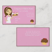Brünetter/rosa Kuchen-Bäcker/Geschäfts-Karte der Visitenkarte (Vorne/Hinten)