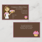 Brünetter/rosa Visitenkarte (Vorne/Hinten)